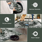 Moynesa Washable Black and White Runner Rug - 2x6 Bathroom Runner with Rubber Backing, Hallway Boho Non-Slip Non-Shedding Low Pile Accent Carpet for Laundry Room Entryway - color: Black/White, size: 2' x 6'