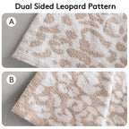 MH MYLUNE HOME Large Soft Micro Plush Leopard Blanket (71x78 inches, Khaki) Warm Reversible Cheetah Blanket Leopard Pattern Throw for Couch Bed Sofa - color: Leopard Khaki, size: 71"x78" - 550 GSM