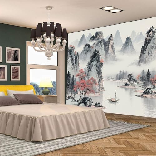 Aidatain Cherry Blossom Mountain Tapestry Chinese Japanese Landscape Painting Wall Tapestries, Large 80" L x 60" W Flannel Fabric Art Tapestries for Living Room Bedroom Dorm Decor GTTLAT1 - color: Cherry Blossom Mountain