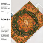 Water Lily and Sun Orange Green Tapestry, Floral Mandala Bohemian Decorative Wall Hanging, Aesthetic Tapestries for Living Room, Bedroom, Meditation 48x36 Inch - size: 48x36 Inch