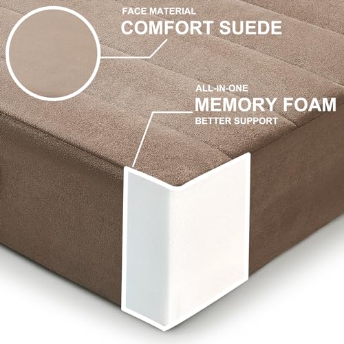 JKMAX 2 Pcs High Density Foam Floor Pillow - Upgraded Large Pillows Seating for Adults - Outdoor Floor Cushion with Soft Tufted Cover - Yoga Pillows for Sitting On Floor - 22 Inch Coffee - color: Coffee, size: 2 Counts