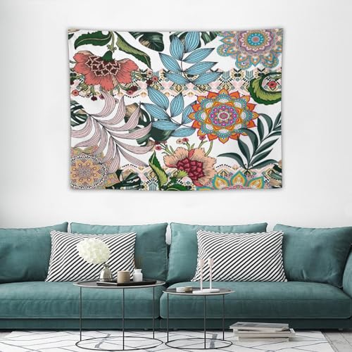 Houselerax Boho Vintage Flower Tapestry Wall hanging,Bohemian Blossom Tapestries, Multi Color Tapestry for Bedroom Home Hippie Wall Decor 40"x30" - color: Boho Floral-7, size: W40xL30in