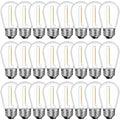 GvvooHome 24 Pack Shatterproof S14 LED Replacement Bulbs for Outdoor String Lights, 1W Equivalent to 11W Incandescent Bulb, Soft White 2200K, Dimmable, E26 Regular Medium Screw Base - size: 24 Count