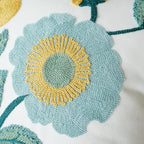 vctops Floral Embroidered Pillow Covers 18x18 Inch Spring Summer Cotton Tufted Throw Pillow Cover Outdoor Garden Cushion Case for Sofa, Bed, Living Room (Flower H,18"x18") - color: Flower H