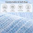 Asrug Imitation Jute Low Pile Round Rug Area Rug Washable Non-Slip Circle Rug Soft Plush Touch Circle Rugs Round for Kitchen Bathroom Living Bedroom Nursery, Carpet 3ft /36 inch/91 cm Blue - color: Blue, size: 3ft