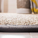 SAFAVIEH Area Rug 6' Round - Natural Fiber Collection - Natural & Dark Grey, Seagrass, Basketweave Pattern with Border (NF114Q) - color: Natural/Dark Grey, size: 6' (Round)