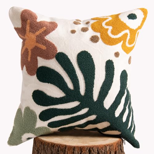 lifein 18x18 Pillow Covers-Throw Pillow Cover Tufted Boho Jacquard Pillow Covers Farmhouse Decorative Pillow Cover Pillow Cases for Gift Couch Sofa Bed Chair Living Room Home Decor - color: D-qr719(1 Pack Without Pillow Insert), size: 18" x 18" (Pack of 1