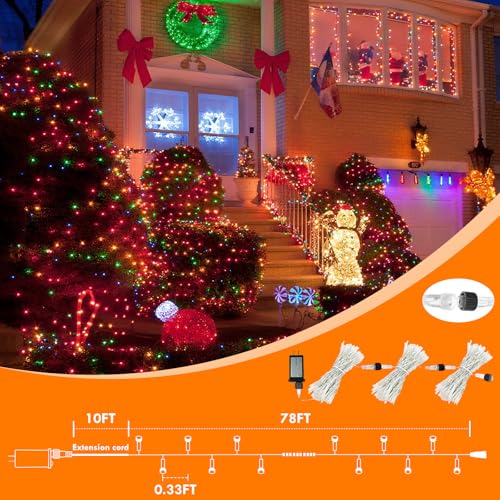 88FT 240LED Connectable String Lights Indoor Outdoor Clear Wire, Warm White⇋Multicolor Christmas String Lights, Plug in Twinkle Fairy Light With Timer For Wedding Patio Tree Yard Christmas Decorations - color: Multicolor ⇋ Warm White, size: 240LED