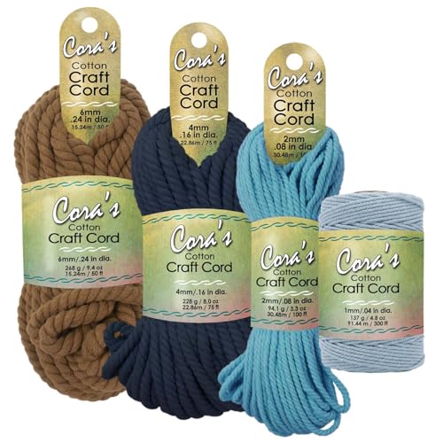 Cora's Cotton Macrame Cord | 2mm x 100ft 3-Pack | Braided Cotton Cord for Macrame | Macrame, DIY Crafts, Plant Hangers, Wall Hanging, Crochet | Durable, Long Lasting, Vibrant (Fawn) - color: Fawn