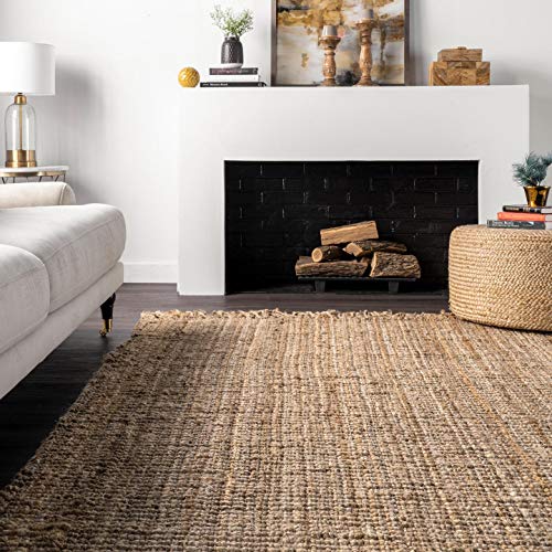 Nuloom Daniela Natural, 2' x 3', Handmade, Jute, Tassel, Soft and Textured, High Traffic, Stain Resistant, Easy Clean, Durable Area Rug for Bedroom, Living Room, Dining Space, Foyer, Entryway - color: Natural, size: 2' x 3' (Rectangular)