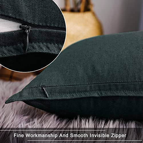 Jeanerlor Solid Cotton Linen Decoration 18"x18" Throw Pillow Cushion Case Special Pillow Cover Delicate Decorative Pillowcase for Couch/Bed/Chair,(45 x 45cm), Dark Green - color: Dark Green, size: 18" x 18" (Pack of 1)