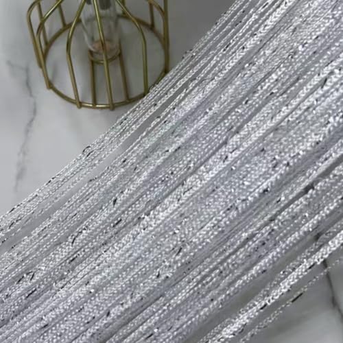ave split Decorative Door String Curtain Wall Panel Fringe Window Panel Drapes Room Divider Blind Divider Tassel Screen Home 100cm*200cm (white1) - color: White1