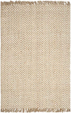 SAFAVIEH Natural Fiber Collection Area Rug - 5' x 8', Bleach & Natural, Handmade Chevron Fringe Jute, Ideal for High Traffic Areas in Living Room, Bedroom (NF458A) - size: 5' x 8' (Rectangular)
