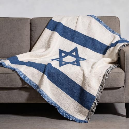 Pure Country Weavers Israel Flag Blanket - Gift Tapestry Throw Woven from Cotton - Made in The USA (69x48) - color: Israel Flag