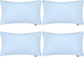 4-Pack 100% Cotton Lumbar Comfortable Solid Decorative Throw Pillow Case,Thmyo Rectangle Cushion Cover Pillowcase Sublimation Blank Pillow Covers DIY Throw Pillowcase(12x20inch/30x50cm, Light Blue)
