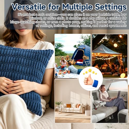Chunky Knit Pillow Covers for Couch, Textured Cushion Cases for Sofa and Bed, Decorative Pillow Covers - color: Blue Corn Kernels Pillowcase