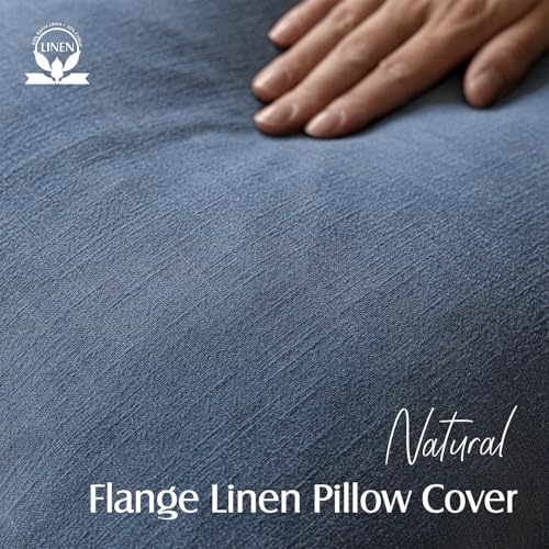 Foindtower Pack of 2, Decorative Linen Solid Throw Pillow Covers Soft Accent Euro Cushion Case Farmhouse Neutral Pillowcase for Chair Couch Sofa Bedroom Living Room Home Decor 16 x 16 Inch Dark Blue - color: Blue Ashes, size: 16" x 16" (Pack of 2)