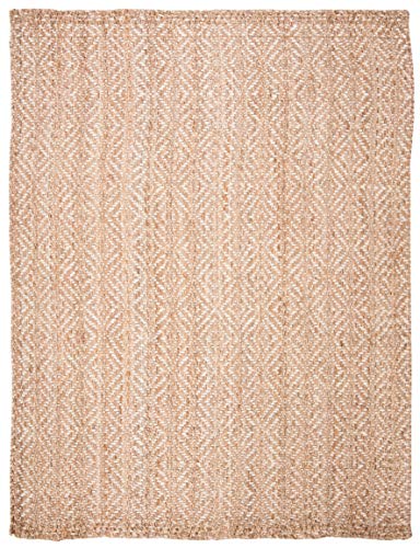 SAFAVIEH Natural Fiber Collection Area Rug - 9' x 12', Natural & Ivory, Handmade Boho Farmhouse Woven Jute, Ideal for High Traffic Areas in Living Room, Bedroom (NF185A) - size: 9' x 12' (Rectangular)