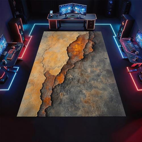 Vintage Distressed Brown Rug 2x3 Small Area Rugs Abstract Crack Pattern Rugs Non Slip Low Pile Indoor Washable Carpet for Living Room Farmhouse Bedroom Apartment Home Decor Floor Mats - color: Style-4, size: 2'x3'/(24"W x 36"L)