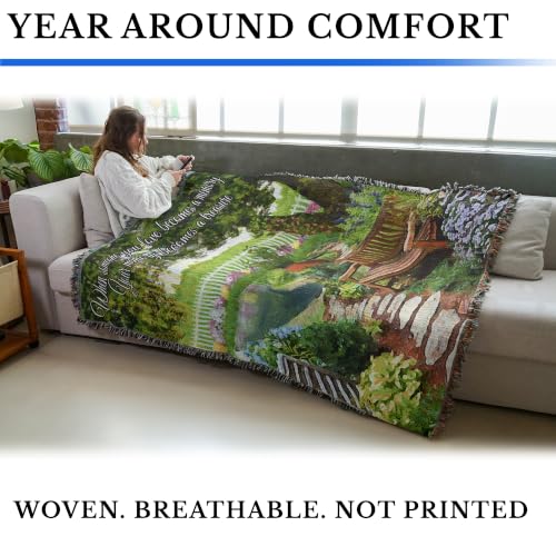 Pure Country Weavers Tranquil Garden Blanket - When Someone You Love Becomes A Memory - Sympathy Bereavement Gift Tapestry Throw Woven from Cotton - Made in the USA (72x54) - color: Tranquil Garden, size: 72" x 54"