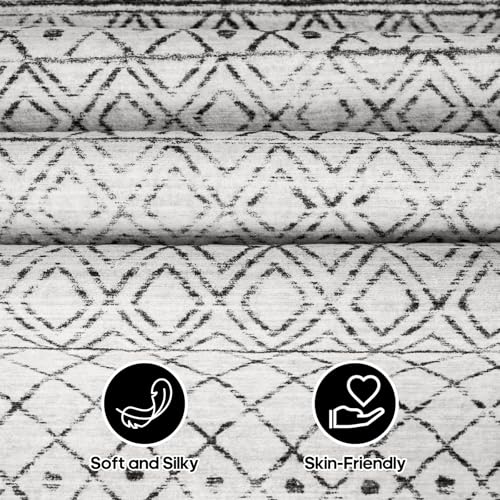 Hallway Runner Rug Washable 2'6"x8': Moroccan Non Slip Runner Rugs Soft Indoor Floor Carpet Low Pile Mat with Rubber Backing for Living Room Kitchen Bedroom 2'6"x8' Geo Grey - color: Geo Grey, size: 2'6" x 8' (Rectangular)