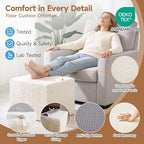 Tiita Square Stuffed Pouf Ottoman, Plush Poufs with Foam Chunk Filling, Foot Rest Stool for Living Room, Cream - color: Square Cream