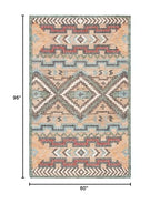 SAFAVIEH Kilim Collection Area Rug - 5' x 8', Natural & Blue, Handmade Flat Weave Jute, Ideal for High Traffic Areas in Living Room, Bedroom (KLM760M) - size: 5' x 8' (Rectangular)