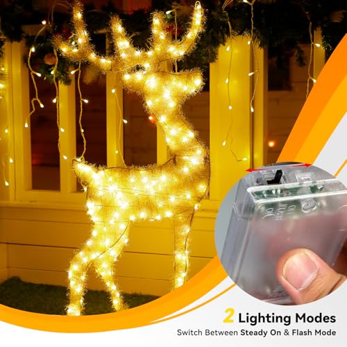 LitHome 4 Pack Warm White Fairy Lights Battery Operated, 20 FT 60 LED Twinkle Lights Battery Operated 2 Modes, Waterproof Led Fairy String Light for Indoor Outdoor Christmas Wedding Bedroom Decor - color: Warm White, size: 4 Pack