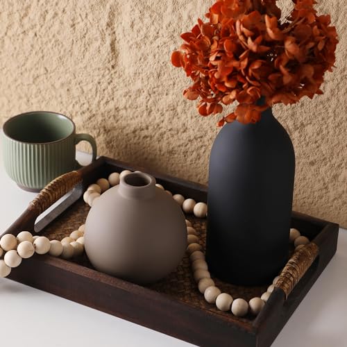 Ceramic Vase Set of 3, Vases Home Decor Rustic Farmhouse Decor Pottery Vases for Bouquet Pampas Grass Dried Fresh Flowers, Living Room, Kitchen, Bedroom, Bathroom, Entryway Mantel, Decor -Multicolor - color: 001-multicolor