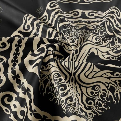 Hajmsug Vikings Tapestry,Black and White Tree Bird of Wisdom Celtic Rune Ancient Rune Totem Norse Mythology Medieval Viking Wall Art,Aesthetic Mythology Tapestry for Bedroom Living Room,40X30 Inch. - color: Black, size: 30"L x 40"W