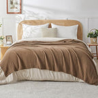 EMME Cotton Muslin Throw Blanket Couch Breathable Gauze Blanket Soft Lightweight Blankets Adults (Brown, 50"x60") - color: 12 - Brown, size: Throw (50" x 60")