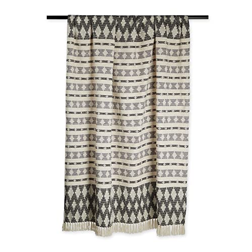DII California Casual, Colby Southwest Woven Throw, Black & Gray, 50x60 - color: Black & Gray