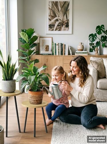 Plant Stand Indoor Tall: Corner Wood Plant Stand 2 Pack Mid Century Modern Decor - Small Round Plant Table for Indoor Plants - Outdoor Plant Holder for Patio Living Room Bathroom Office (Burlywood) - color: Burlywood, size: 14"&20"