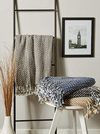 DII Stone & White Textured Acrylic Throw, 50 x 60" - color: Stone/White