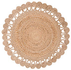 SAFAVIEH Natural Fiber Round Collection 4' Round Natural NFB252A Handmade Boho Country Charm Jute Area Rug - size: 4' (Round)