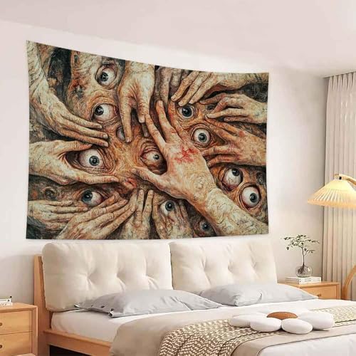 LATETOMT 80x60in Abstract Tapestry Creepy Hands Tapestry for Halloween Horror Tapestries Gothic Surreal Canvas Print Wall Art for Halloween Party Terrifying Atmosphere LTMTAYW023 - color: Style-3, size: 80"L x 60"W