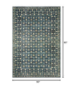 Loloi Rifle Paper Co. Eden Collection EDE-03 Lattice Indigo 5'-0" x 7'-6" Area Rug feat. CloudPile™ - color: Lattice Indigo, size: 5' x 7'6" (Rectangular)