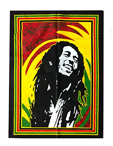 Rastogi Handicrafts Hendrix Guitar 40" X 30" Poster Size Tapestry Decorative Indian Dorm Decor Cotton Tapestry Indian Multi Colored Wall Poster Indian Deity (RH-154) - color: Rh-154