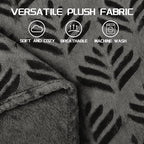 Exclusivo Mezcla Queen Size Fleece Blanket for Bed, Super Soft and Cozy Blankets All Season Use, Leaves Pattern, Plush Fuzzy Lightweight, Dark Grey, 90x90 Inch - color: Dark Green, size: Queen(90"x90")