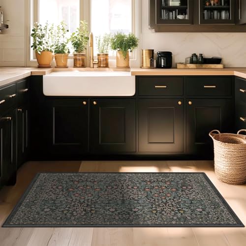 entryway Rug 3×5 Washable Green Kitchen Small Rugs - color: Green, size: 3' x 5' (Oblong)
