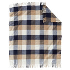 Pendleton Eco-Wise Washable Throw with Fringe 54" x 60" - 100% Wool, All Season, Washable, Soft and Durable Blanket for Home and Outdoor Adventures - Navy/Camel - color: Navy/Camel