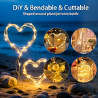 VOOKRY 32 Pcs Fairy Lights Battery Operated String Lights - 10 ft 30 LEDs Waterproof Copper Wire Mini Firefly Starry Moon Lights for DIY Crafts Wedding Party Bedroom Table Centerpieces Christmas - color: Warm White, size: 32 Pack
