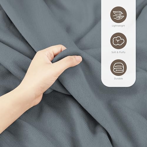 Utopia Bedding Knit Blanket Queen Size (90x90 Inches, Grey) Soft Lightweight Jersey Breathable Sweatshirt Blanket for Bed,Couch & Sofa - color: Grey, size: Queen