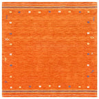 SAFAVIEH Himalaya Collection Area Rug - 6' Square, Rust, Handmade Boho Tribal Wool, Ideal for High Traffic Areas in Living Room, Bedroom (HIM563P) - color: Rust, size: 6' x 6' (Square)