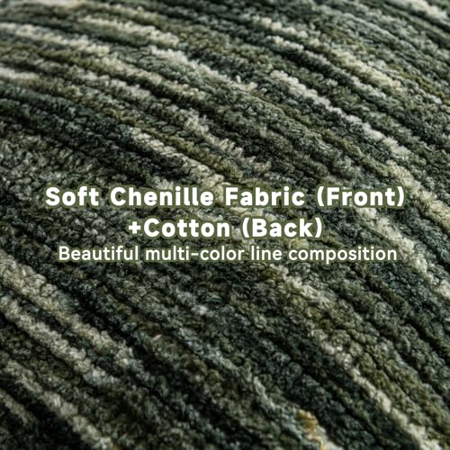 AmHoo Boho Throw Pillow Covers Set of 2 Decorative Bohemian Woven Tufted Striped Farmhouse with Tassels Textured Cushion Case Pillowcase Neutral for Sofa Couch Bed 18 x 18-Inch Sage Green - color: Sage Green, size: 18" x 18" (Pack of 2)