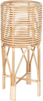 KOUBOO Rattan Indoor Plant Stand - Plant Holder, Rattan Shelf, Tiered Plant Stand, Planter Display, Home Storage for Plant Pots, Medium, Natural Brown