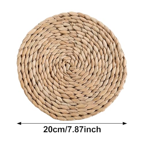 homeemoh Boho Round Hand Woven Wall Basket Decor, Seagrass Rattan Wicker Farmhouse Hanging Baskets Flat Wall Art for Kitchen Living Room Bedroom, 1 Pcs 7.87" - color: Style2( 7.87")