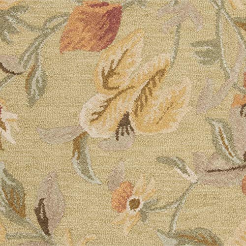 SAFAVIEH Blossom Collection 4' x 6' Green/Multi BLM785A Handmade Floral Premium Wool Area Rug - size: 4' x 6' (Rectangular)