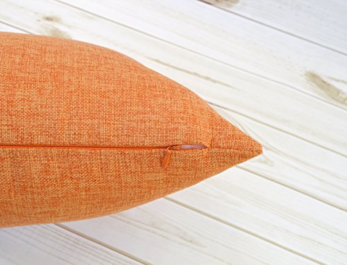 Aiking Home Imitation Burlap Throw Pillow Cover 18x18 Inch Vintage Faux Linen Rustic Natural Look, 1 Piece Elegance Farmhouse Style Accents Pillow Case for Indoor Use, Orange - color: Orange, size: 18" x 18" (Pack of 1)
