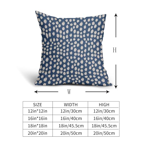Sweetshow Blue Cream Dots Pillow Covers 16x16 Set of 2 Boho Design Polka Dot Throw Pillows Modern Trendy Print Outdoor Decorative Pillowcase Square Linen Cushion Cases Decor for Sofa Couch Bed - color: Blue Cream Dots, size: 16" x 16" (Pack of 2)